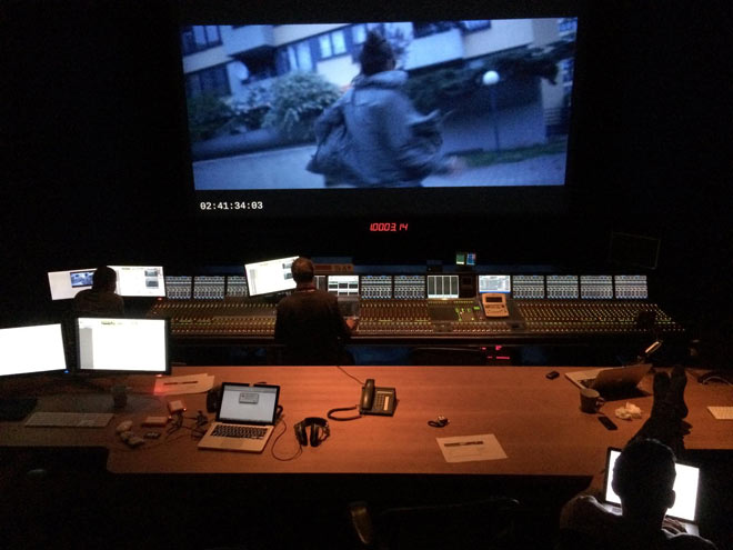 Nils Frahm Victoria film score sound editing session in Berlin